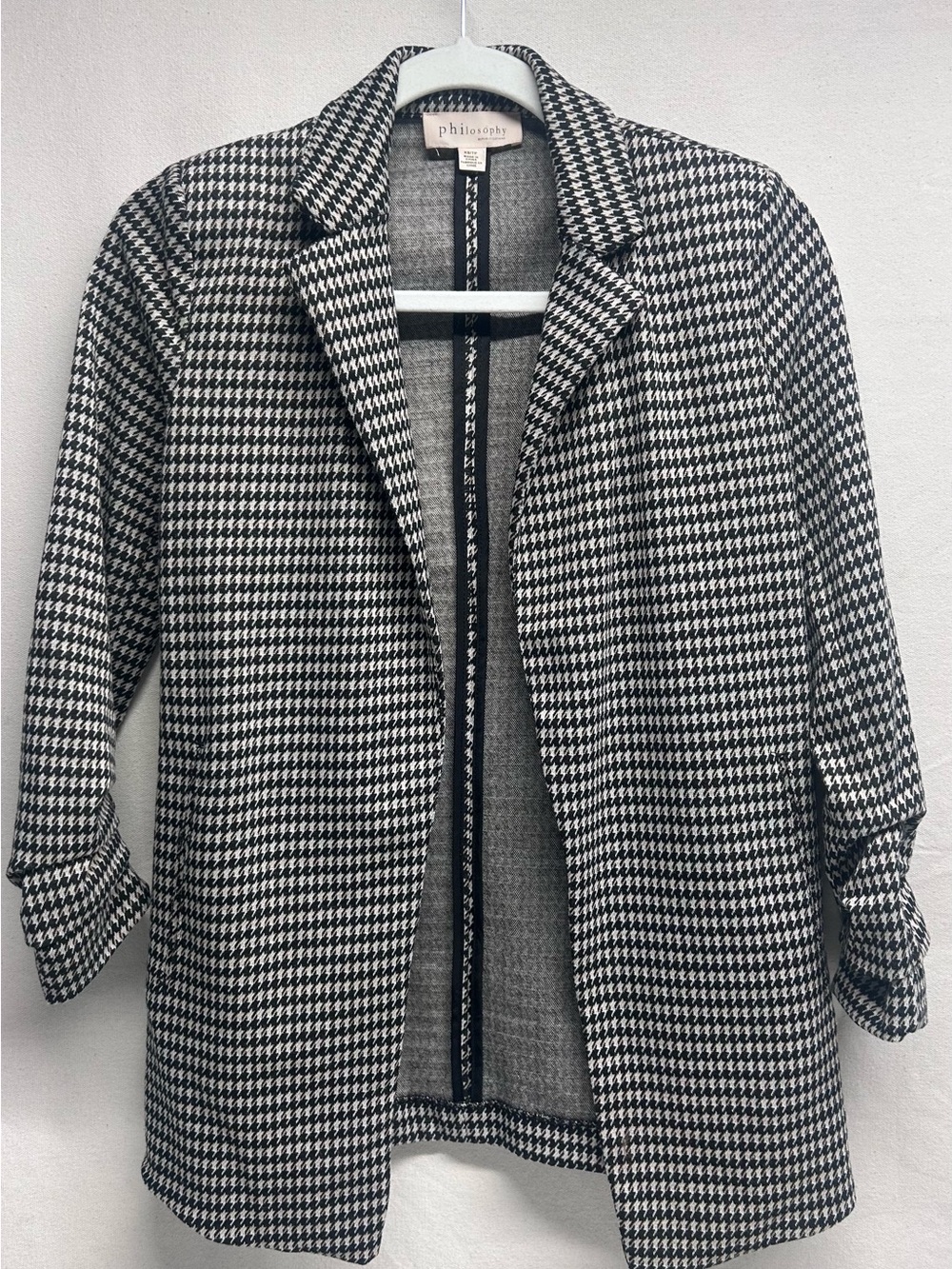 Philosophy Black & White Houndstooth Open Blazer